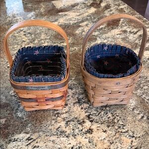 Longaberger Natural Woven Baskets - Set of 2